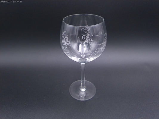 Crystal Brandy Wine Glass flower design