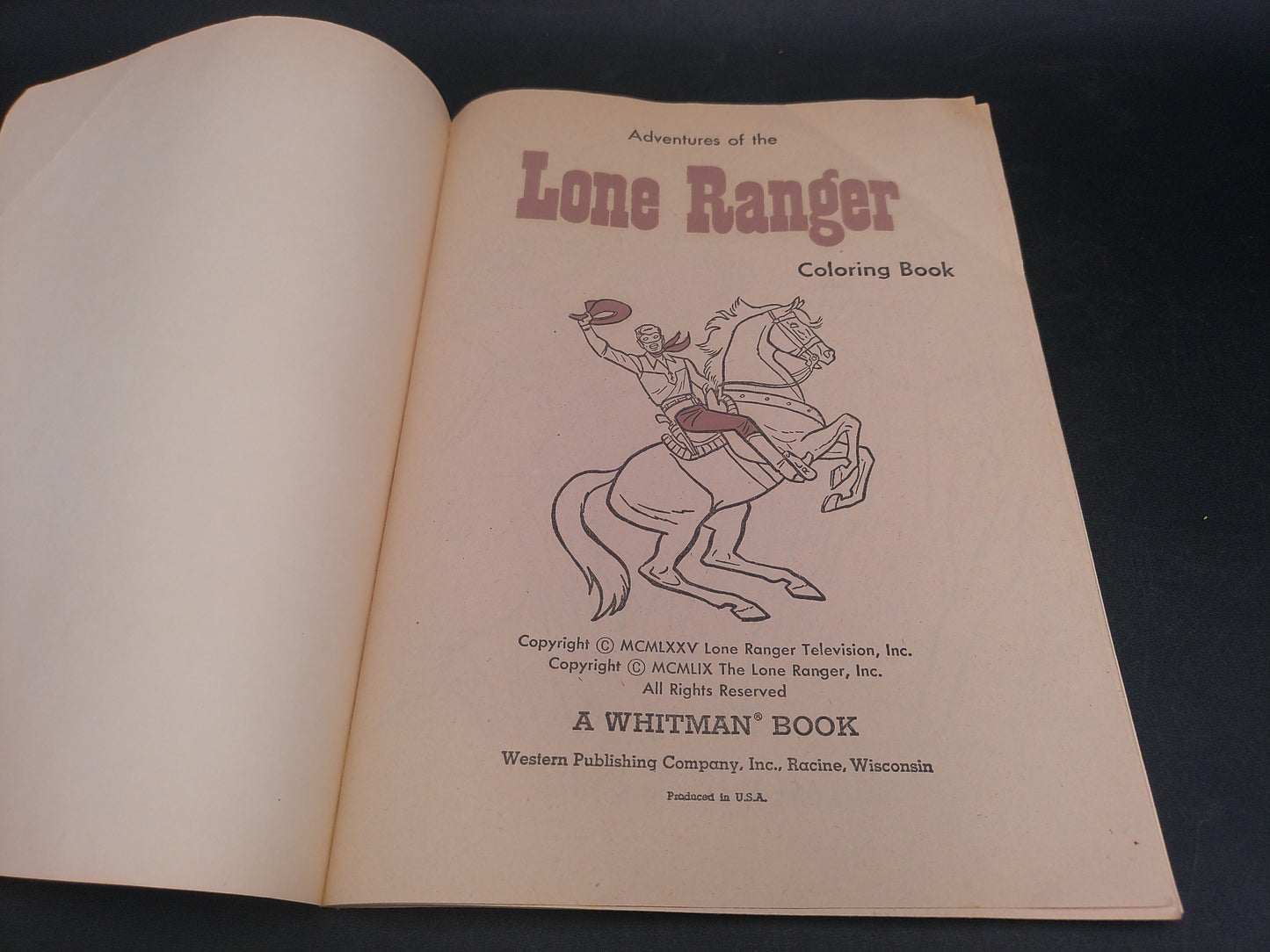 Adventures of The Lone Ranger Coloring Book Number 1001 No Pages are Colored Published in 1975