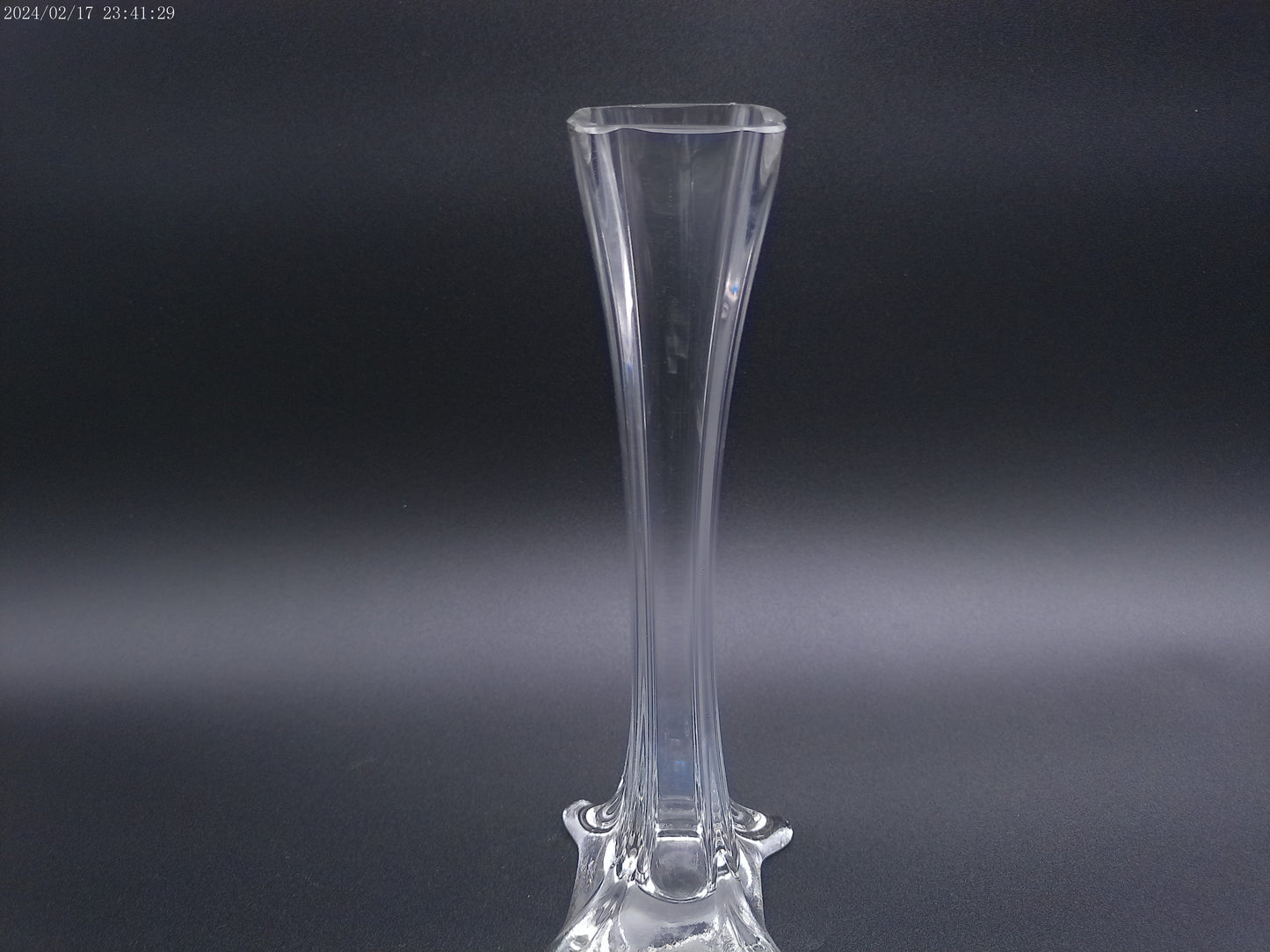 Crystal glass candlestick vase vintage