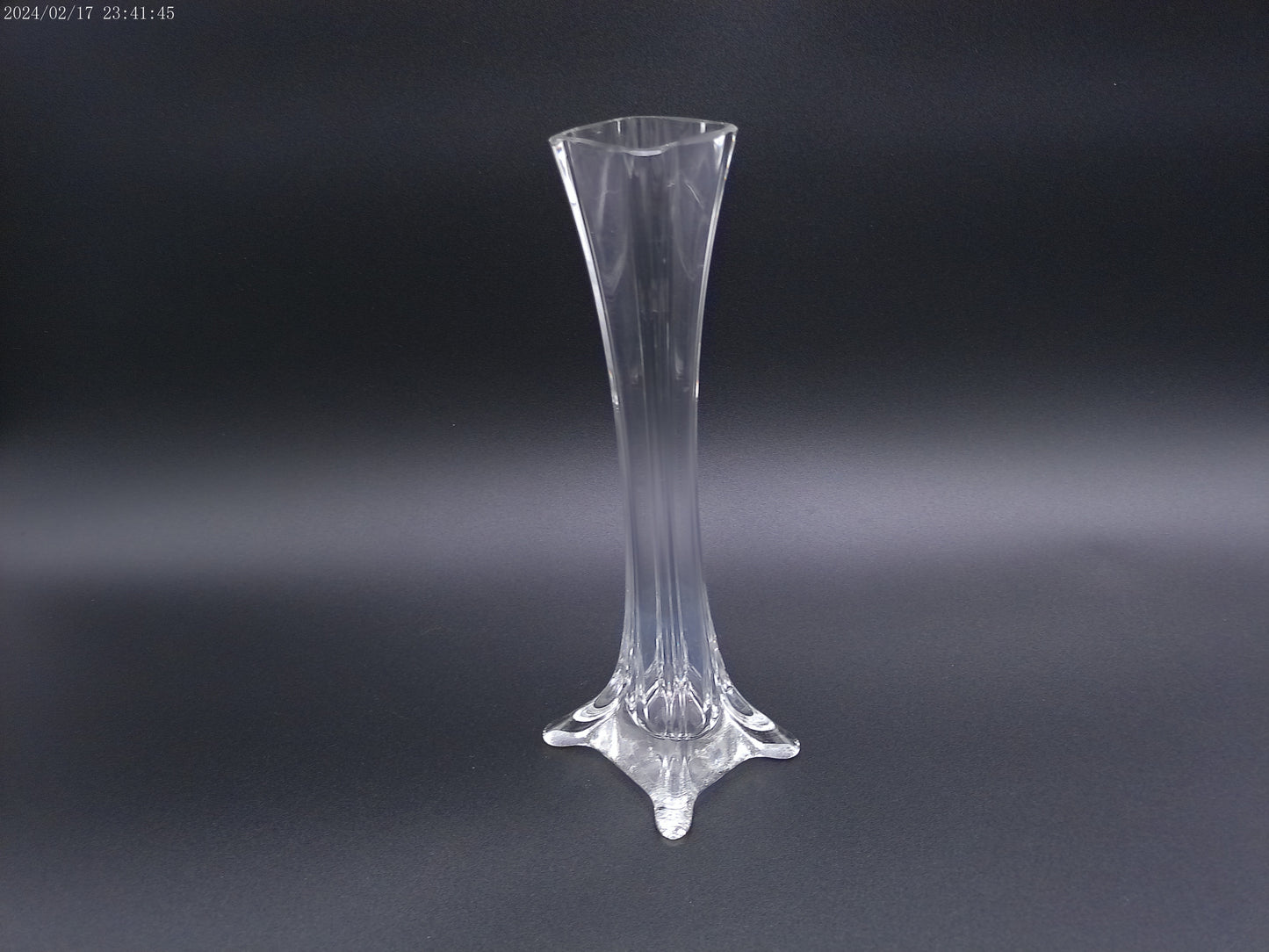 Crystal glass candlestick vase vintage