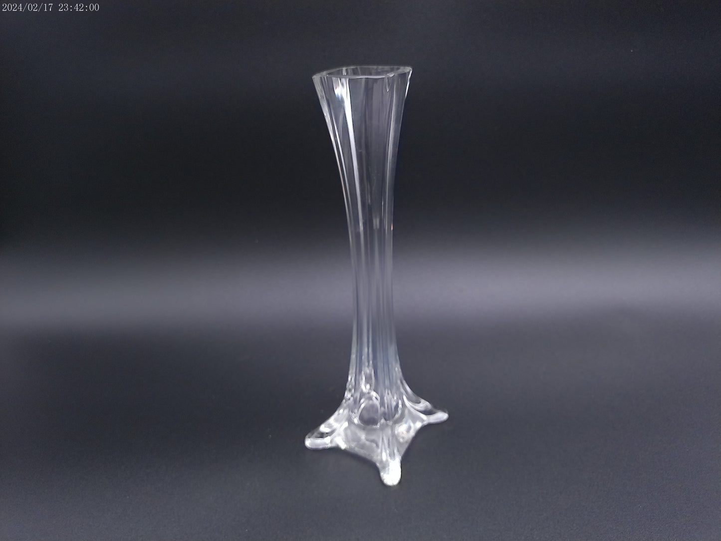 Crystal glass candlestick vase vintage