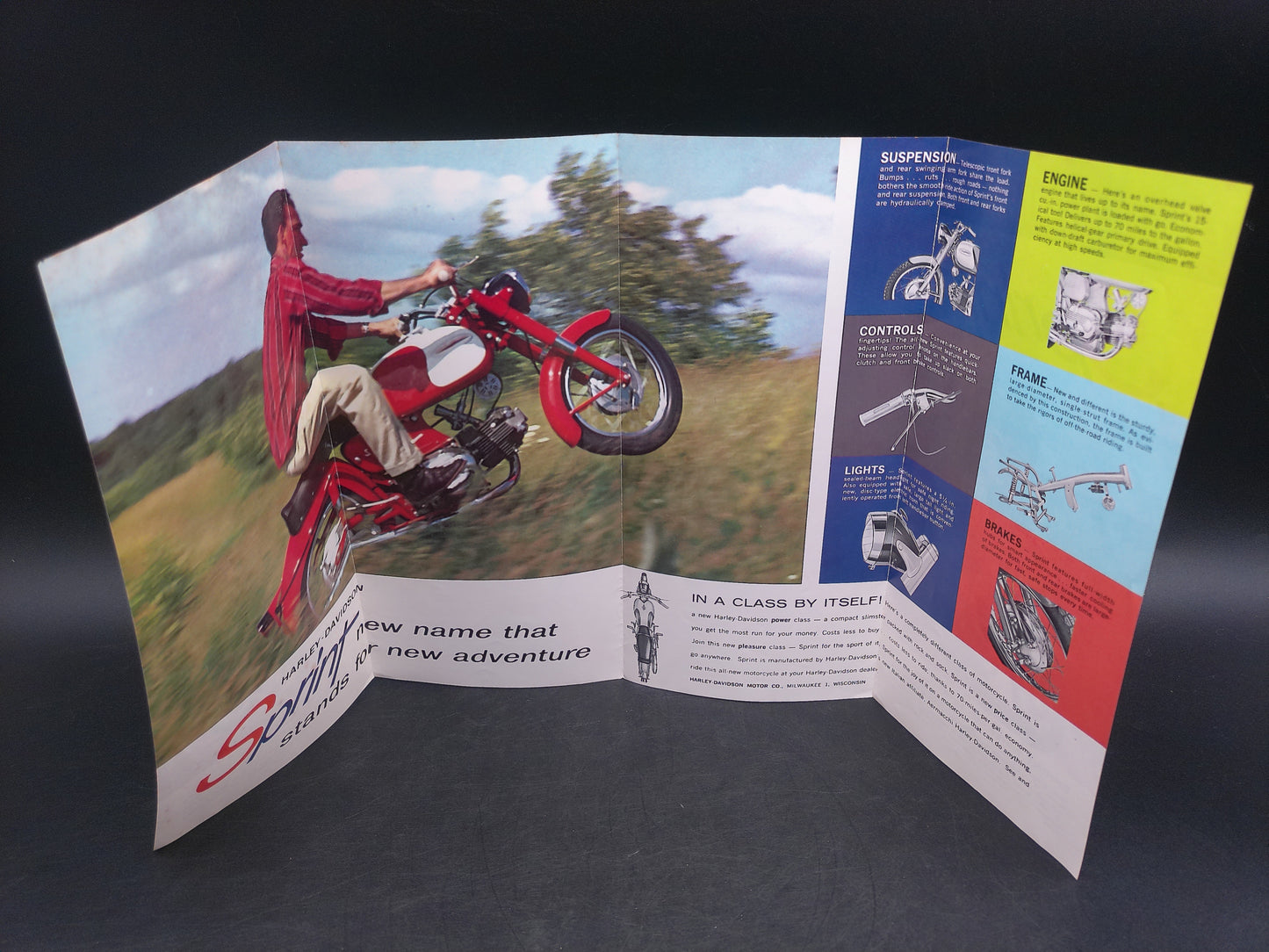 Harley Davidson Sprint Showroom Brochure 1961 Rare
