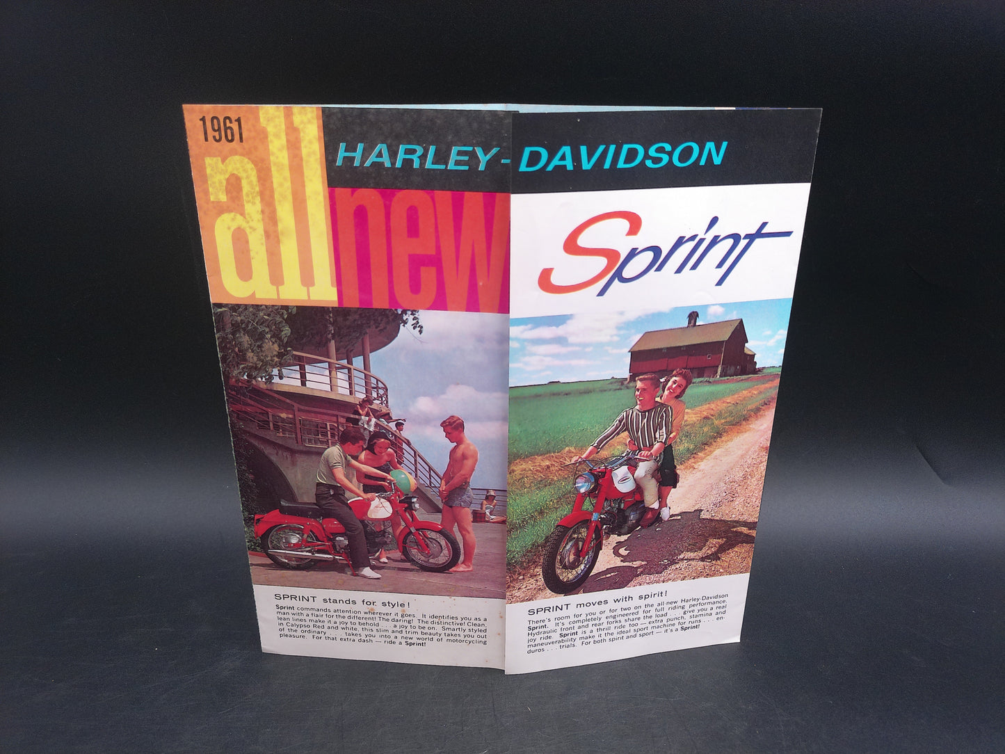 Harley Davidson Sprint Showroom Brochure 1961 Rare