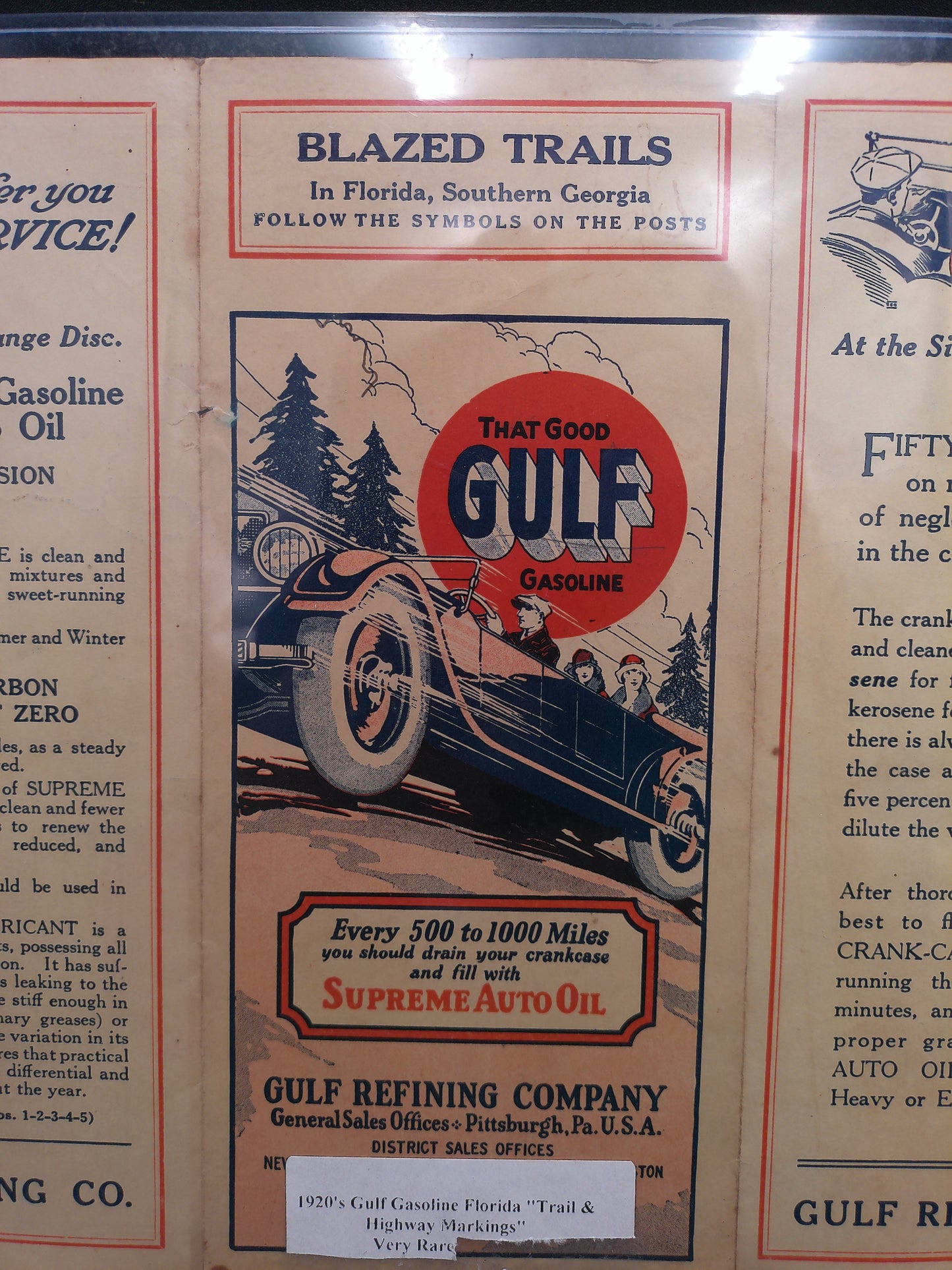 Golf Gasoline 1020's Florida Trails and Highway Markings Brochure
