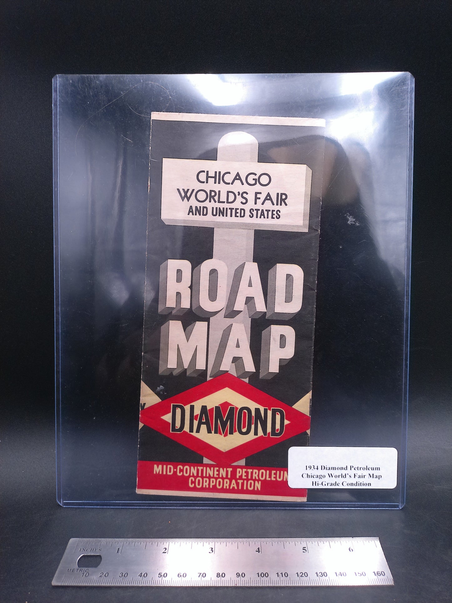 Diamond Petroleum Motor Oil 1934 Chicago's World Fair  Map Brochure