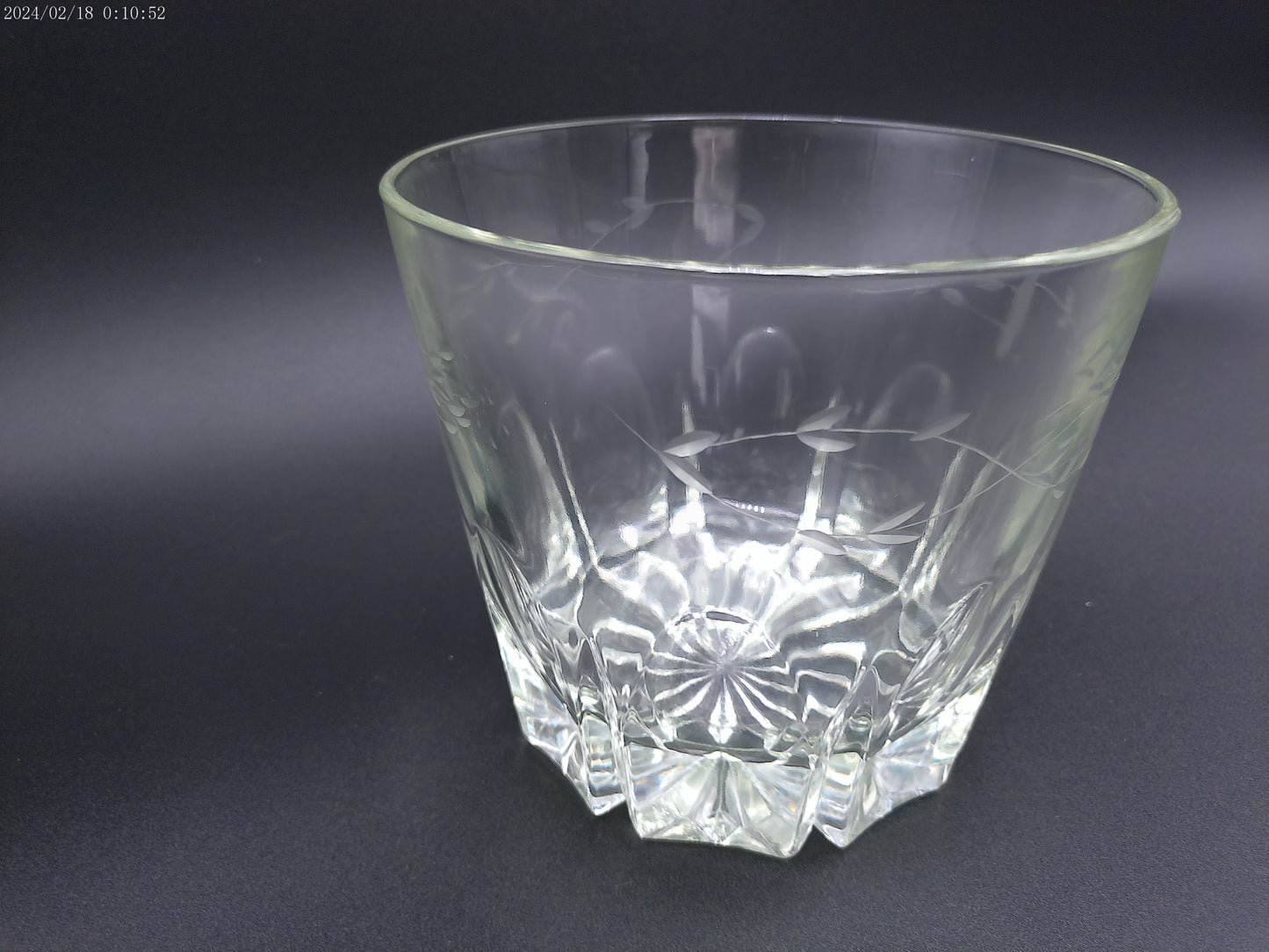 Princess House Etched Crystal Glass Ice Bucket Wine Cooler