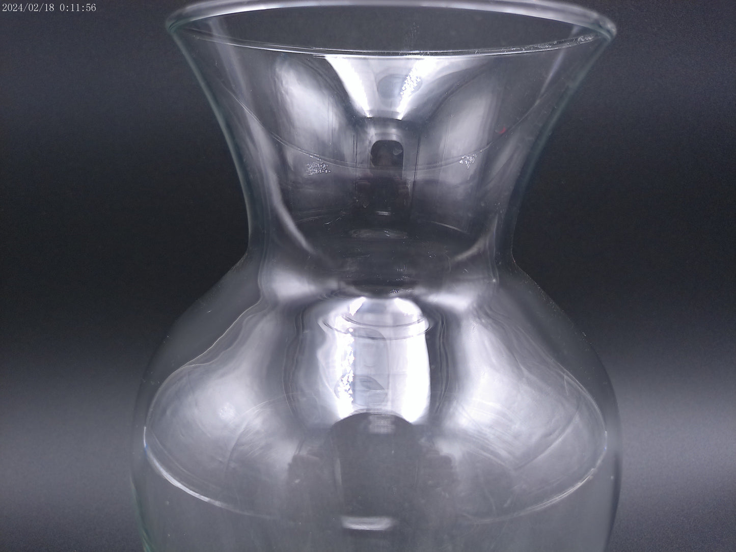 Large 10 7/8 in Clear Hurricane Vase with Wide Mouth Opening