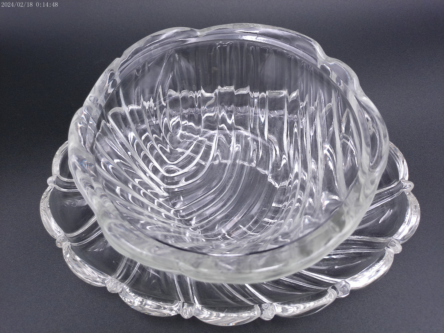 Caprice Clear (by CAMBRIDGE Glass 1930s Mayonnaise Bowl and Underplate