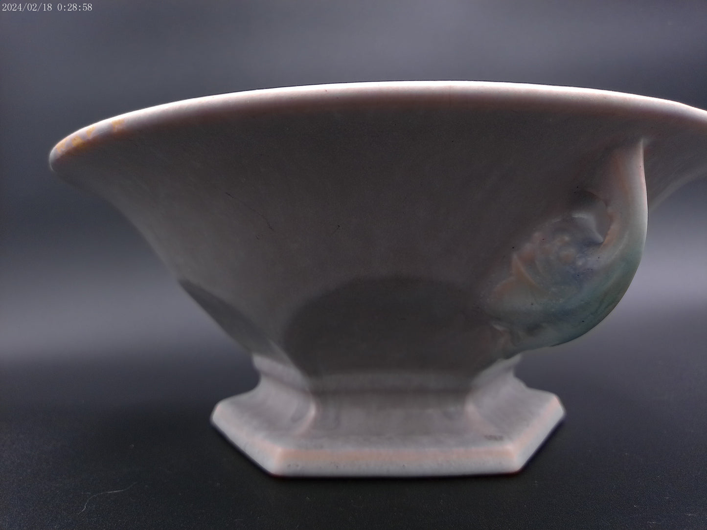 Roseville Tuscany 1927 Vintage Pottery Art Deco gray bowl centerpiece bowl