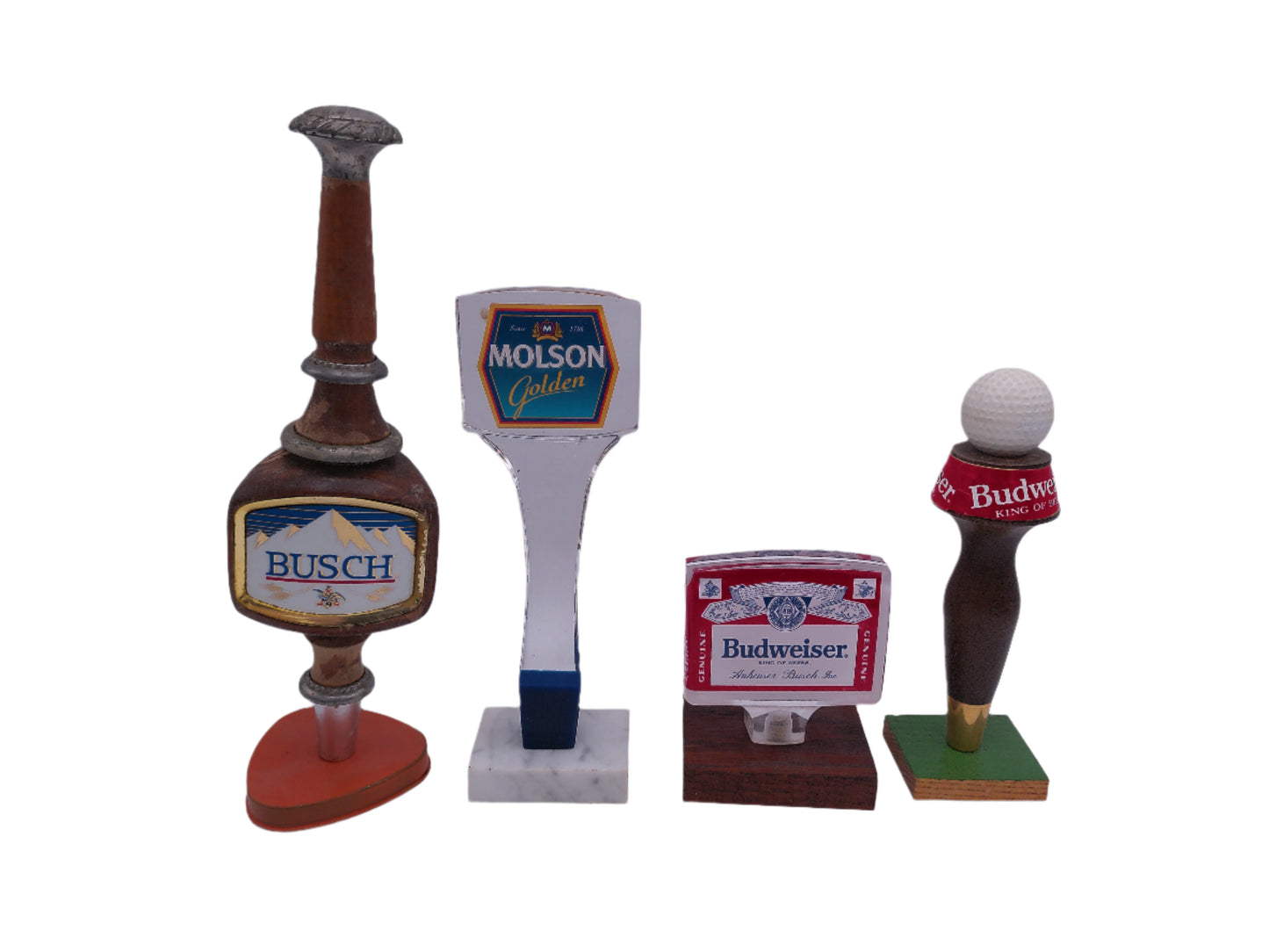 Beer Tap Taps Lot of 4 Busch Budweiser Molsun Vintage