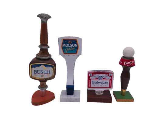 Beer Tap Taps Lot of 4  Busch Budweiser Molsun Vintage