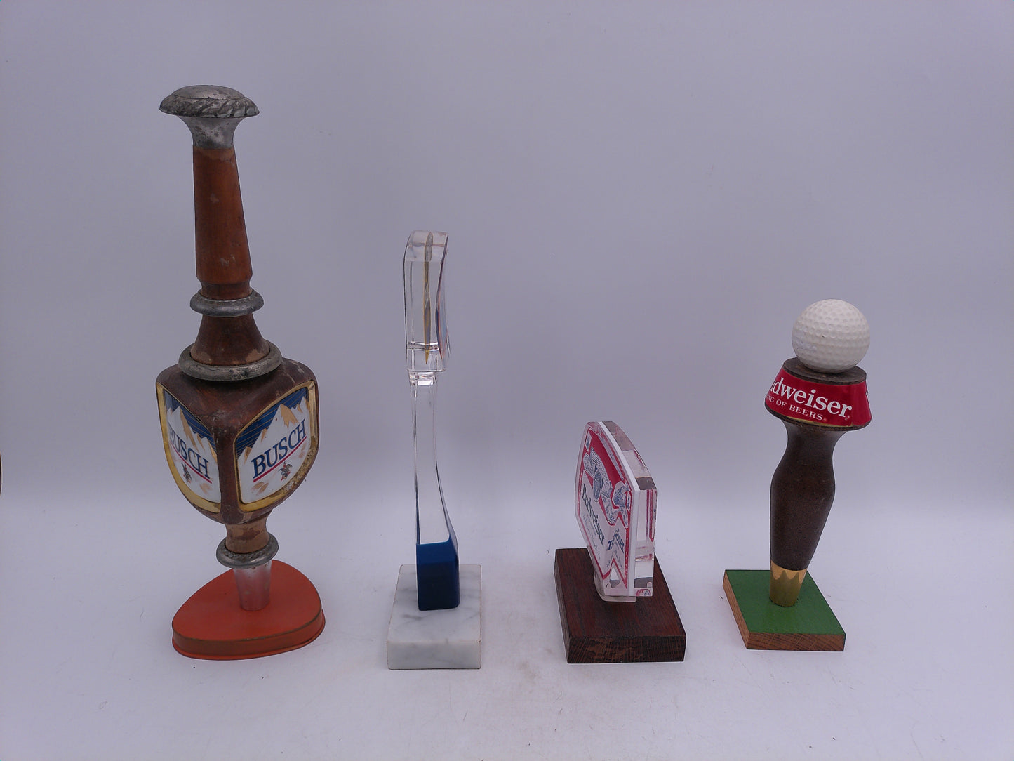 Beer Tap Taps Lot of 4 Busch Budweiser Molsun Vintage