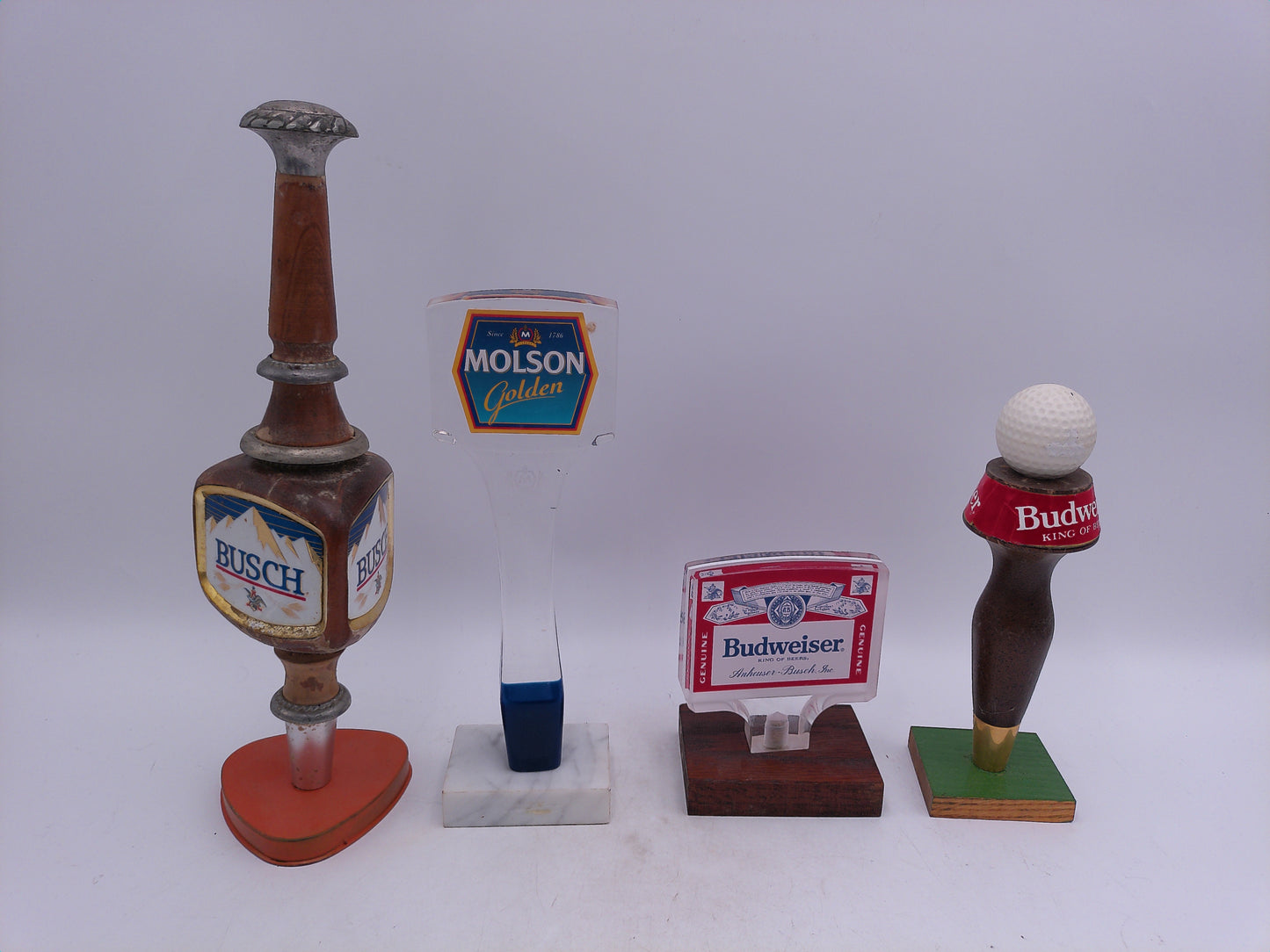 Beer Tap Taps Lot of 4 Busch Budweiser Molsun Vintage