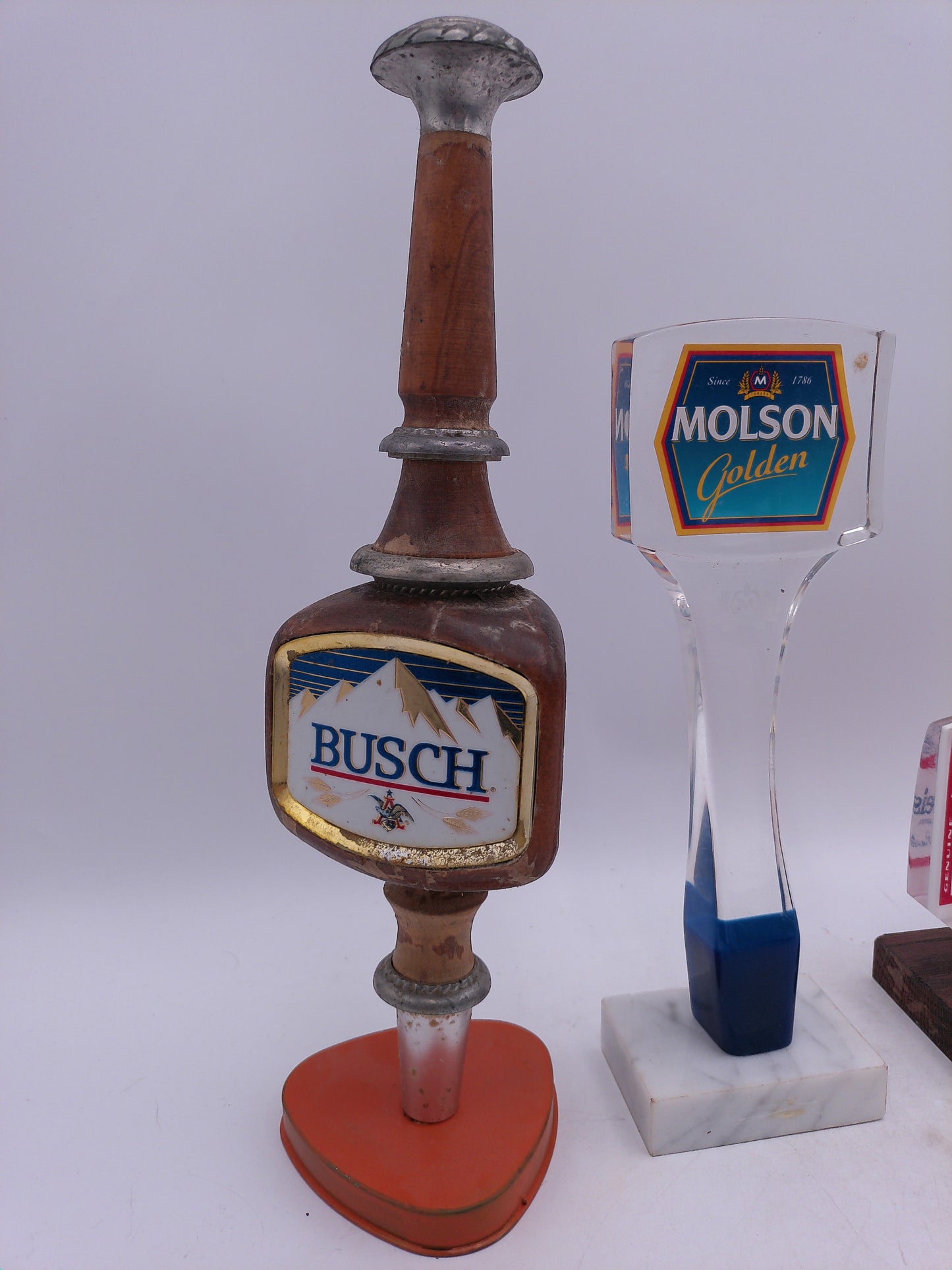 Beer Tap Taps Lot of 4 Busch Budweiser Molsun Vintage