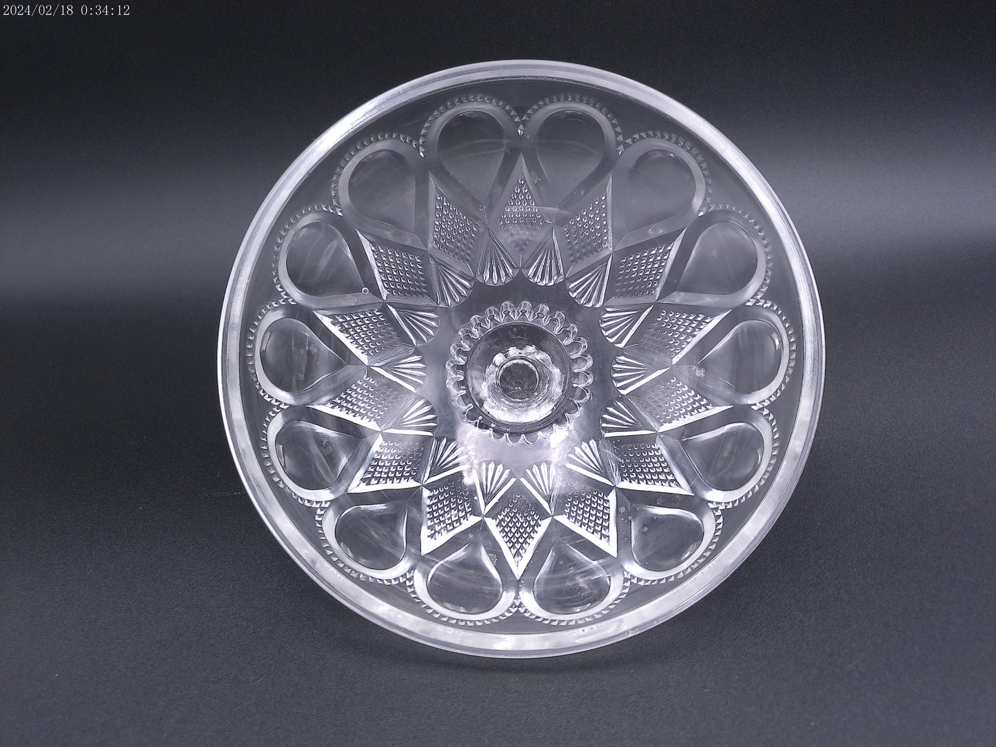 Glass Cut Crystal Dish and Cover
