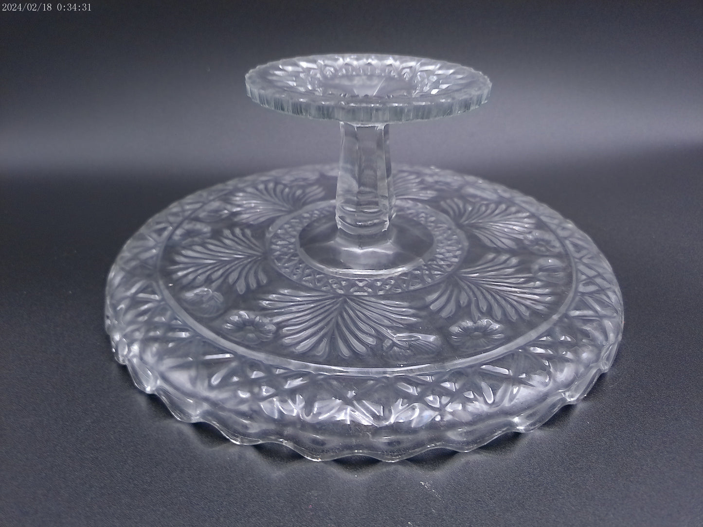 Glass Cut Crystal Dish and Cover