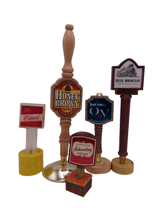 Beer Tap Taps Lot of 5 OV Devil Mountain Honey Brown Cinci Vintage