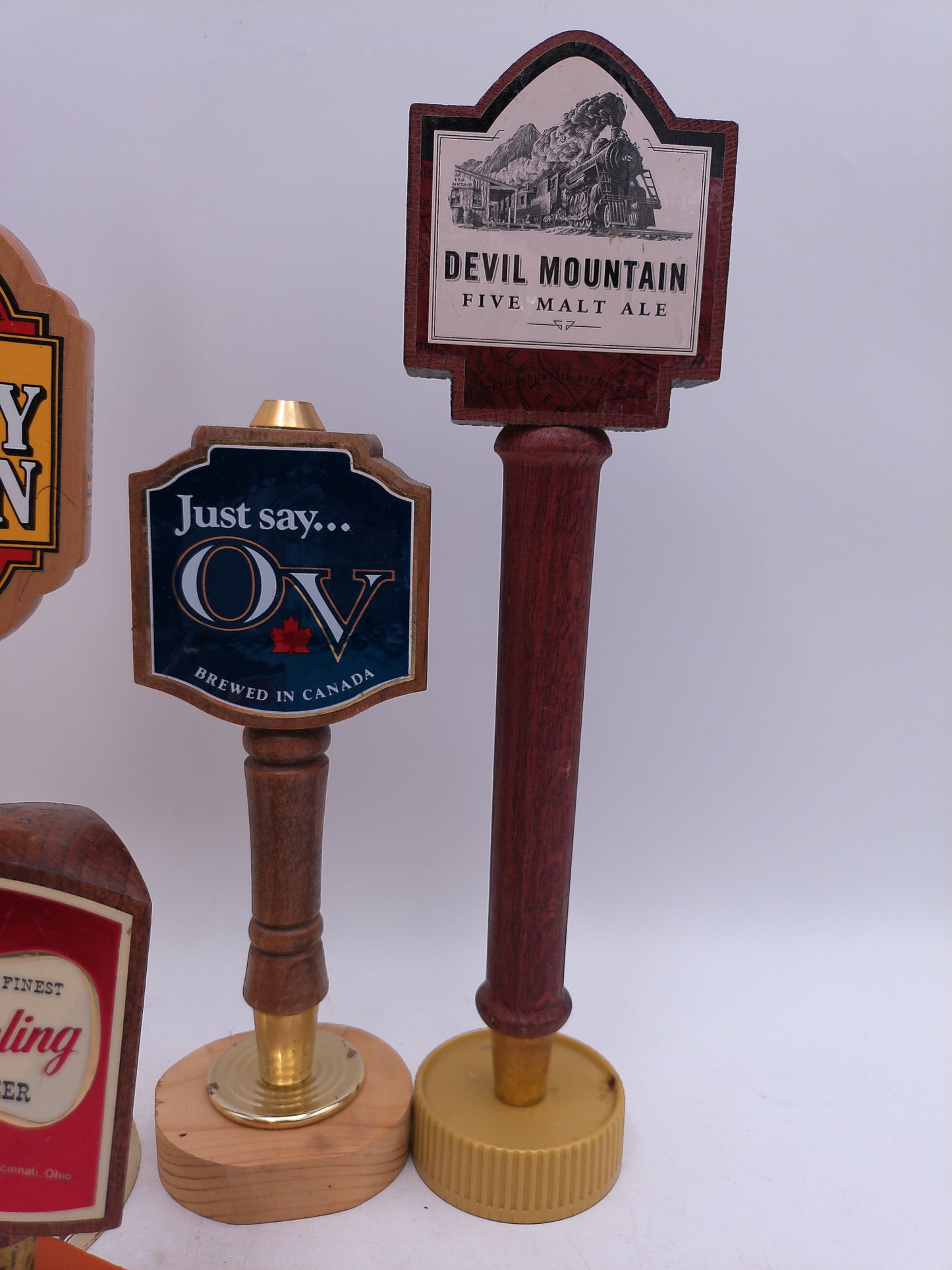 Beer Tap Taps Lot of 5 OV Devil Mountain Honey Brown Cinci Vintage