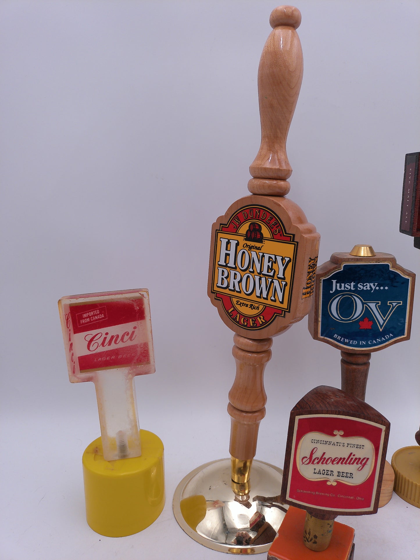 Beer Tap Taps Lot of 5 OV Devil Mountain Honey Brown Cinci Vintage