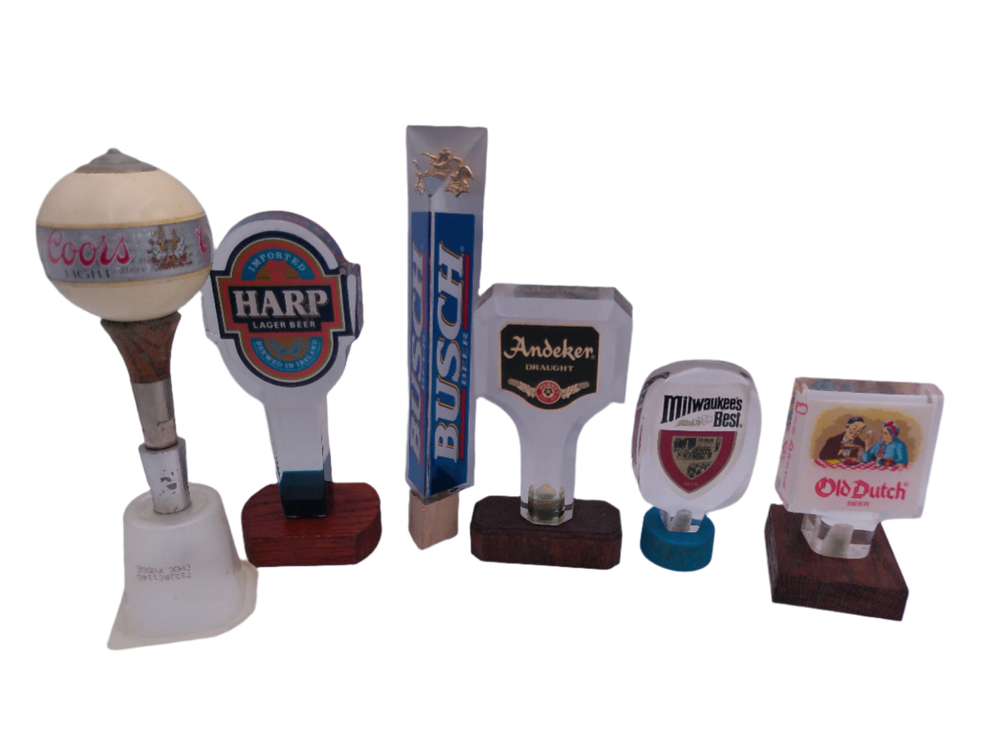 Beer Tap Taps Lot of 6 Vintage Busch Old Dutch Milwaukee's Best Coors Light others