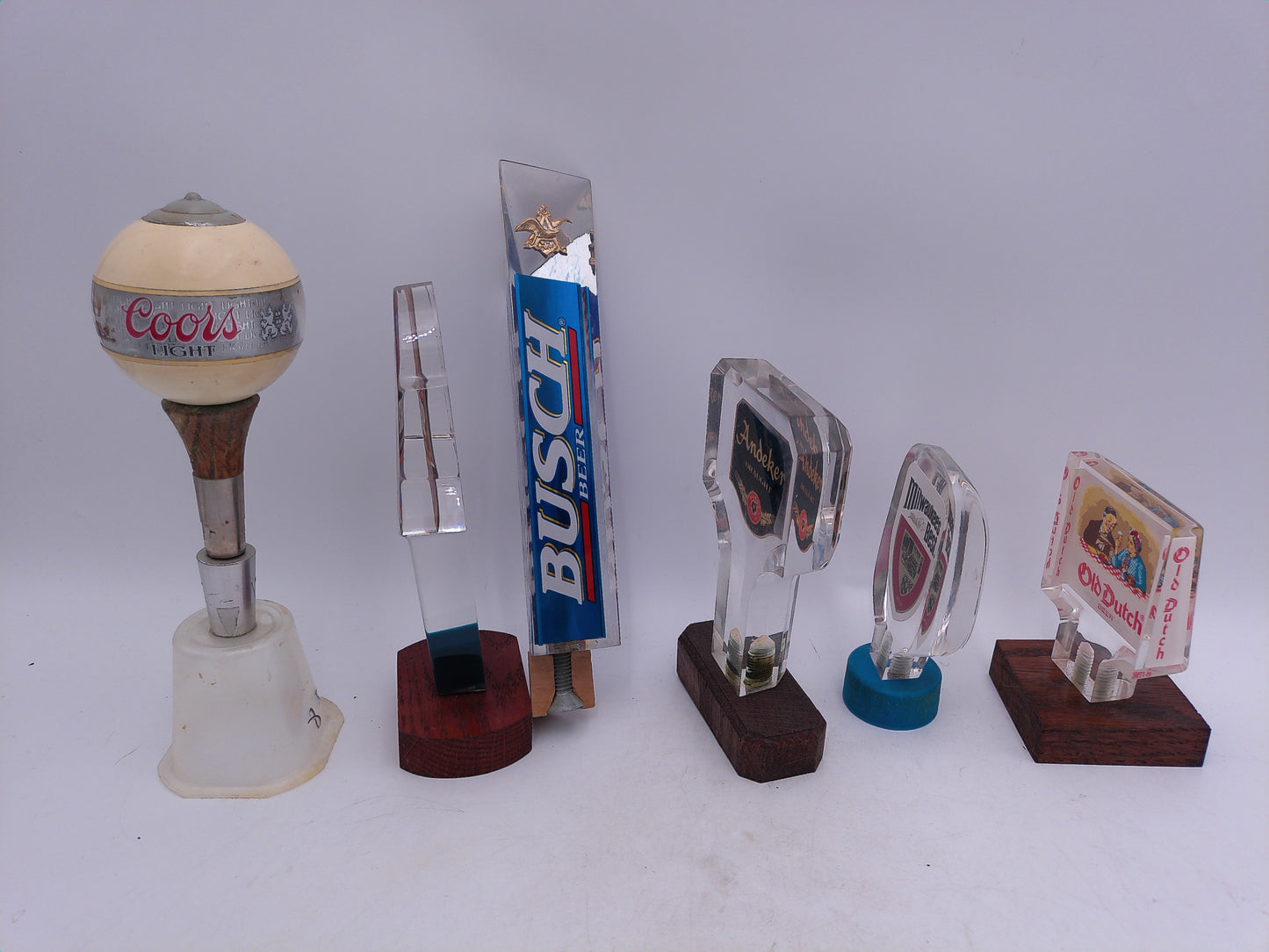 Beer Tap Taps Lot of 6 Vintage Busch Old Dutch Milwaukee's Best Coors Light others