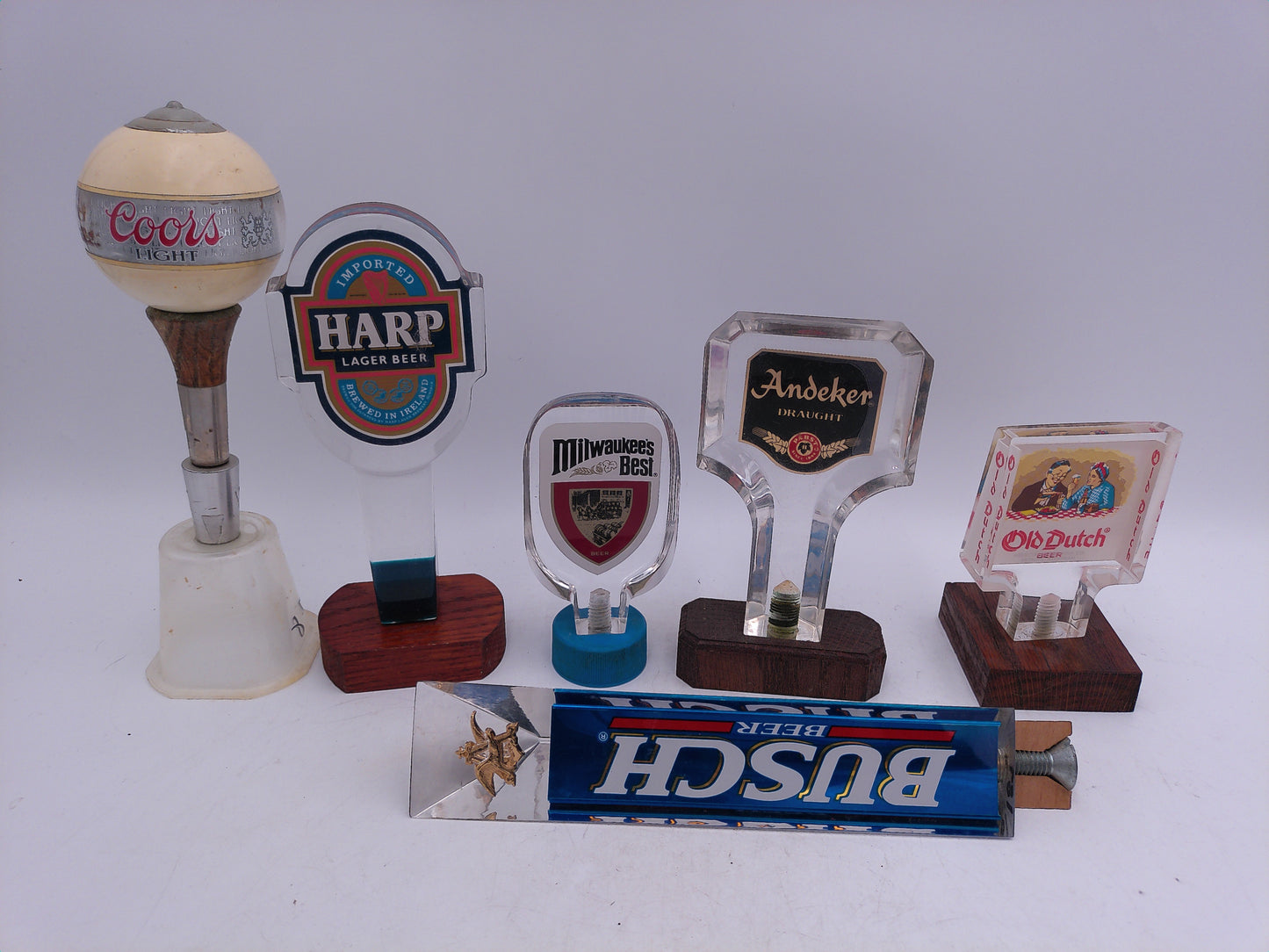 Beer Tap Taps Lot of 6 Vintage Busch Old Dutch Milwaukee's Best Coors Light others