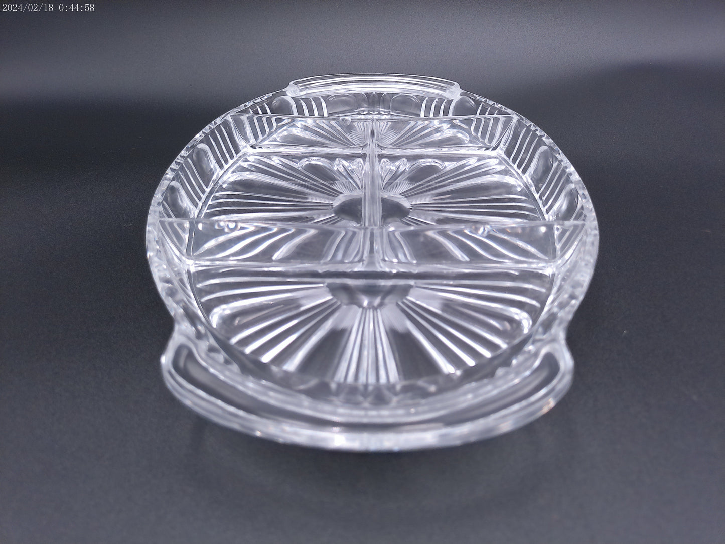 vintage lead crystal rectangular dish, snack bowl
