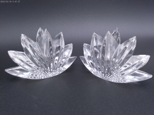 Mikasa Fleurisse Lead Crystal Taper Candle Holder pair of them