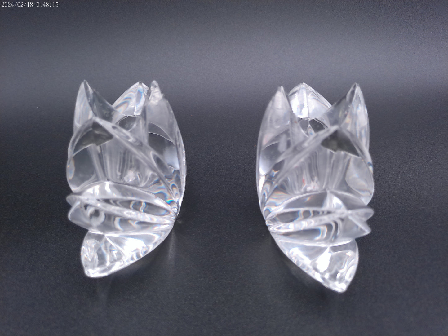 Mikasa Fleurisse Lead Crystal Taper Candle Holder pair of them