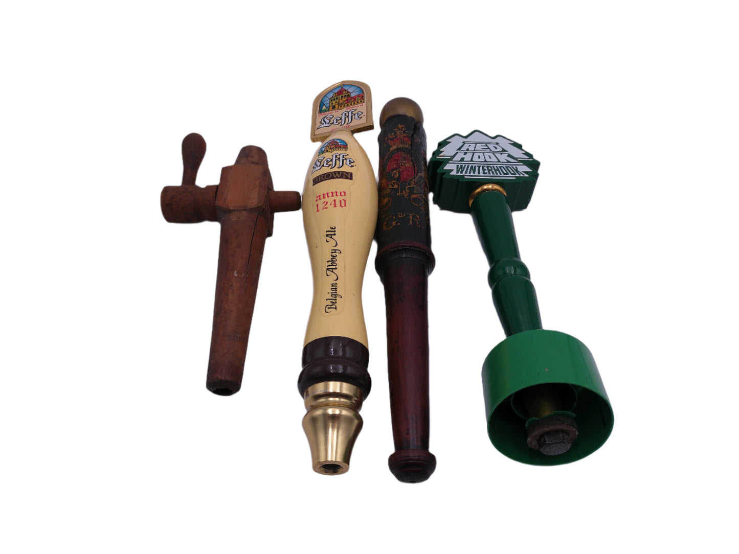 Beer Tap Taps Lot of 4 Red Hook Beer G. III R. From 1800's Leffe Blonde Belgian Abbey Ale