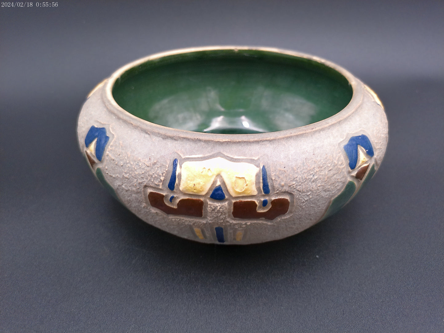 Roseville Art Pottery Mostique Gray Bowl 1916, Rare