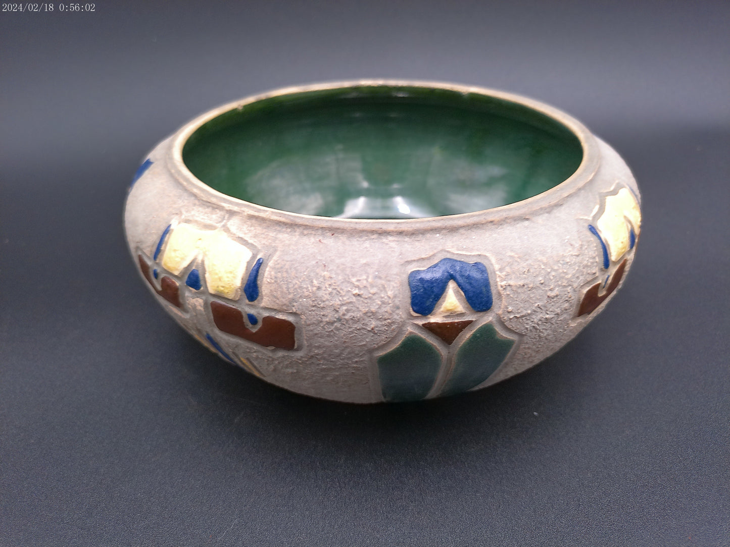 Roseville Art Pottery Mostique Gray Bowl 1916, Rare