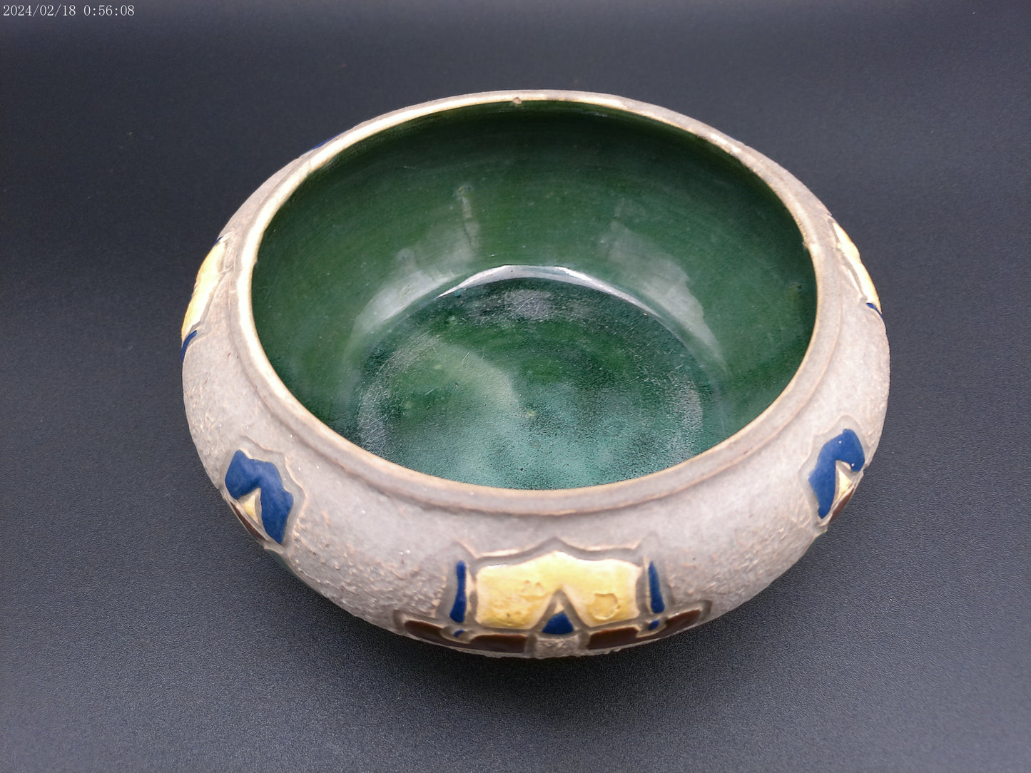 Roseville Art Pottery Mostique Gray Bowl 1916, Rare