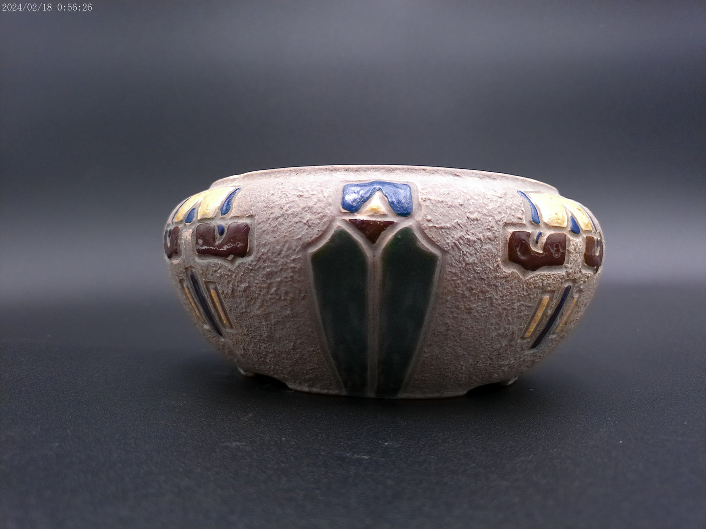 Roseville Art Pottery Mostique Gray Bowl 1916, Rare