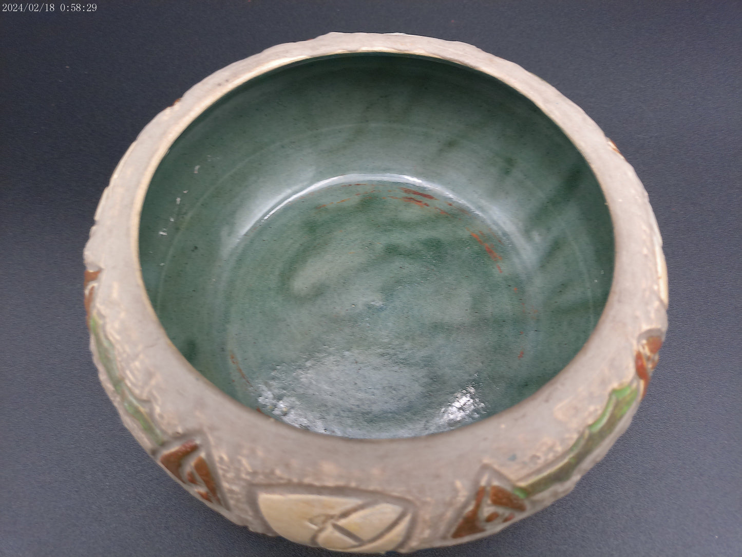 Roseville Pottery Mostique Gray Tulip Low Bowl ca. 1916-1932
