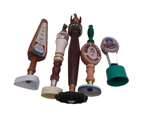 Beer Tap Taps Lot of  5 George Killians Molson  HB Michelob Hand made Tap