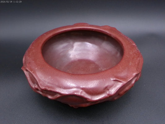 Peters and Reed Arts and Crafts bowl vintage Redish Color