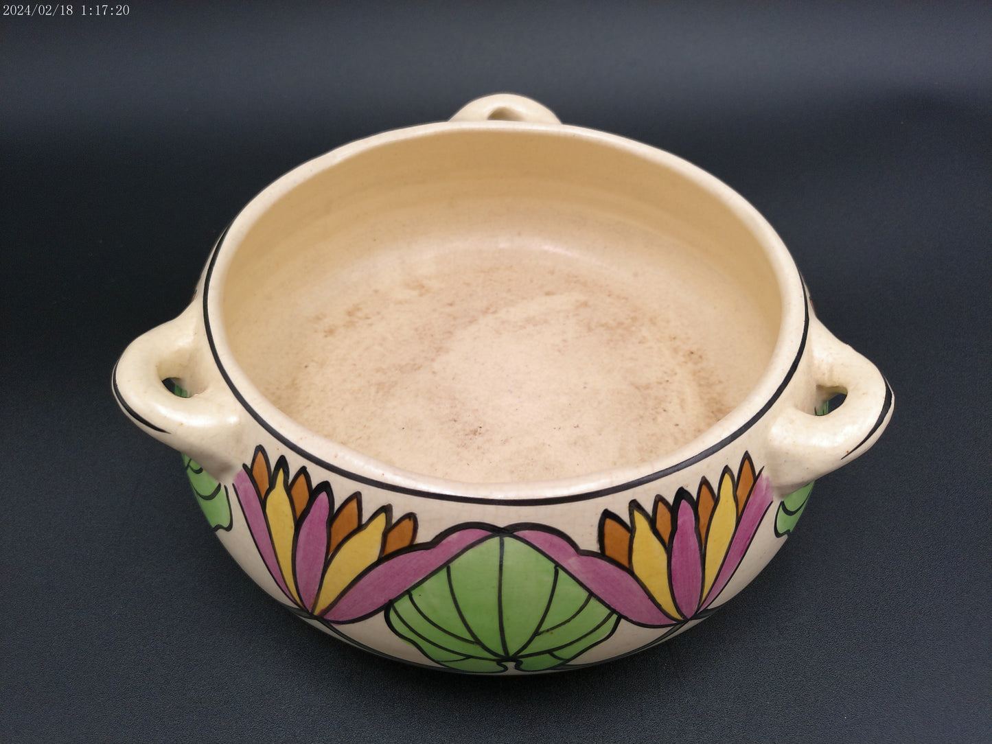 Cambridge Pottery Otoe Creamware Persian Pottery Ceramic Bowl vintage