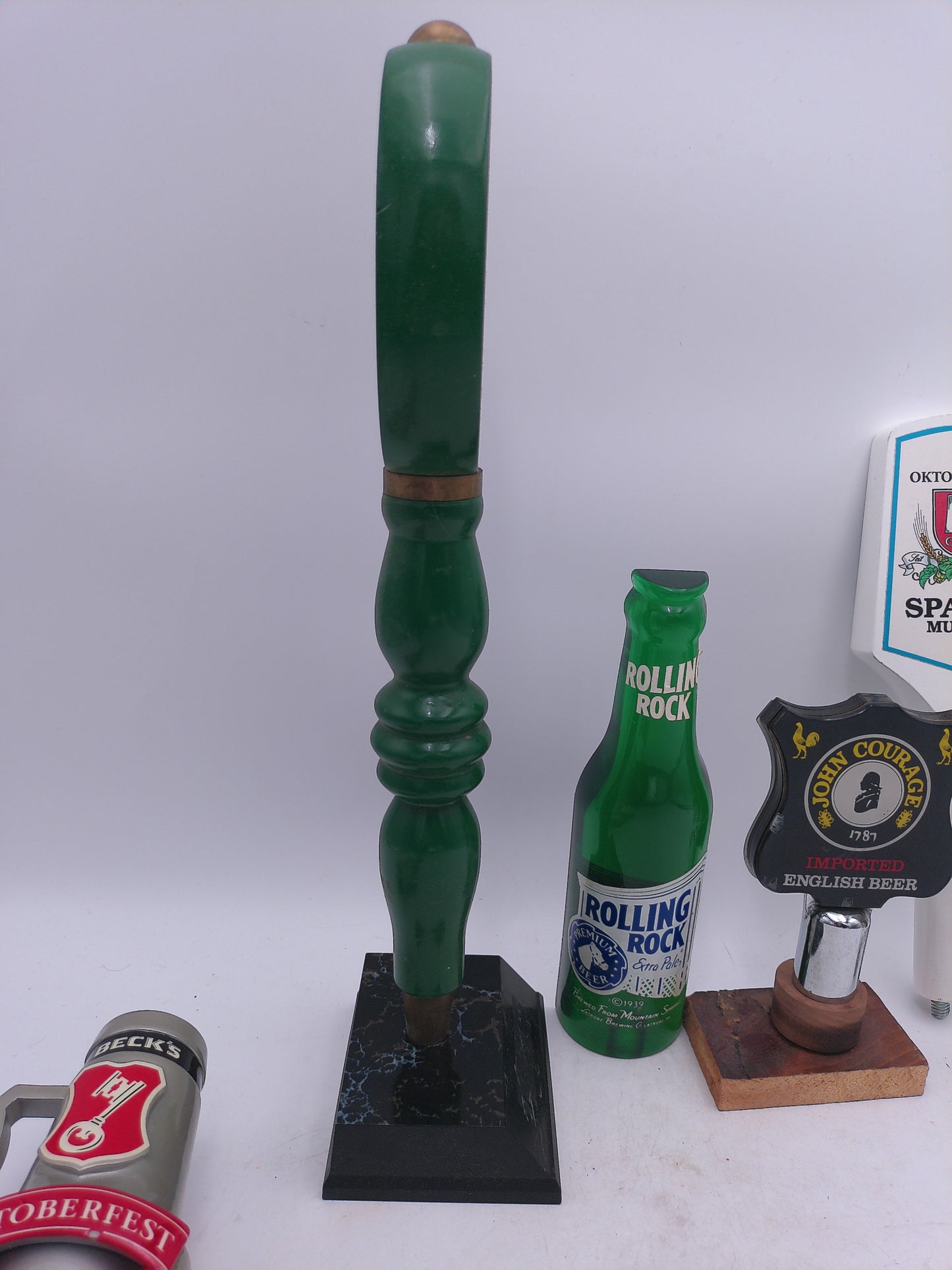 Beer Tap Taps Lot of 6 Heineken Rolling Rock Beck's Par 5 Johns Courage Beer Taps