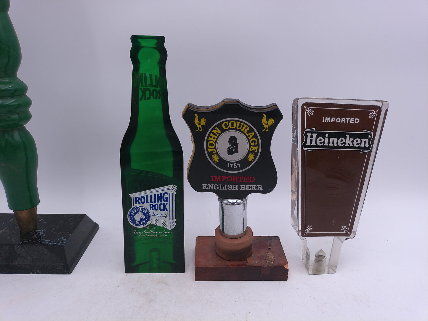 Beer Tap Taps Lot of 6 Heineken Rolling Rock Beck's Par 5 Johns Courage Beer Taps