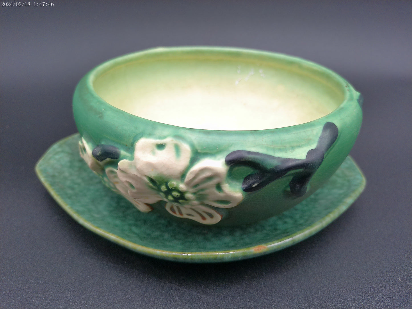 Roseville pottery bowl and plate Vintage