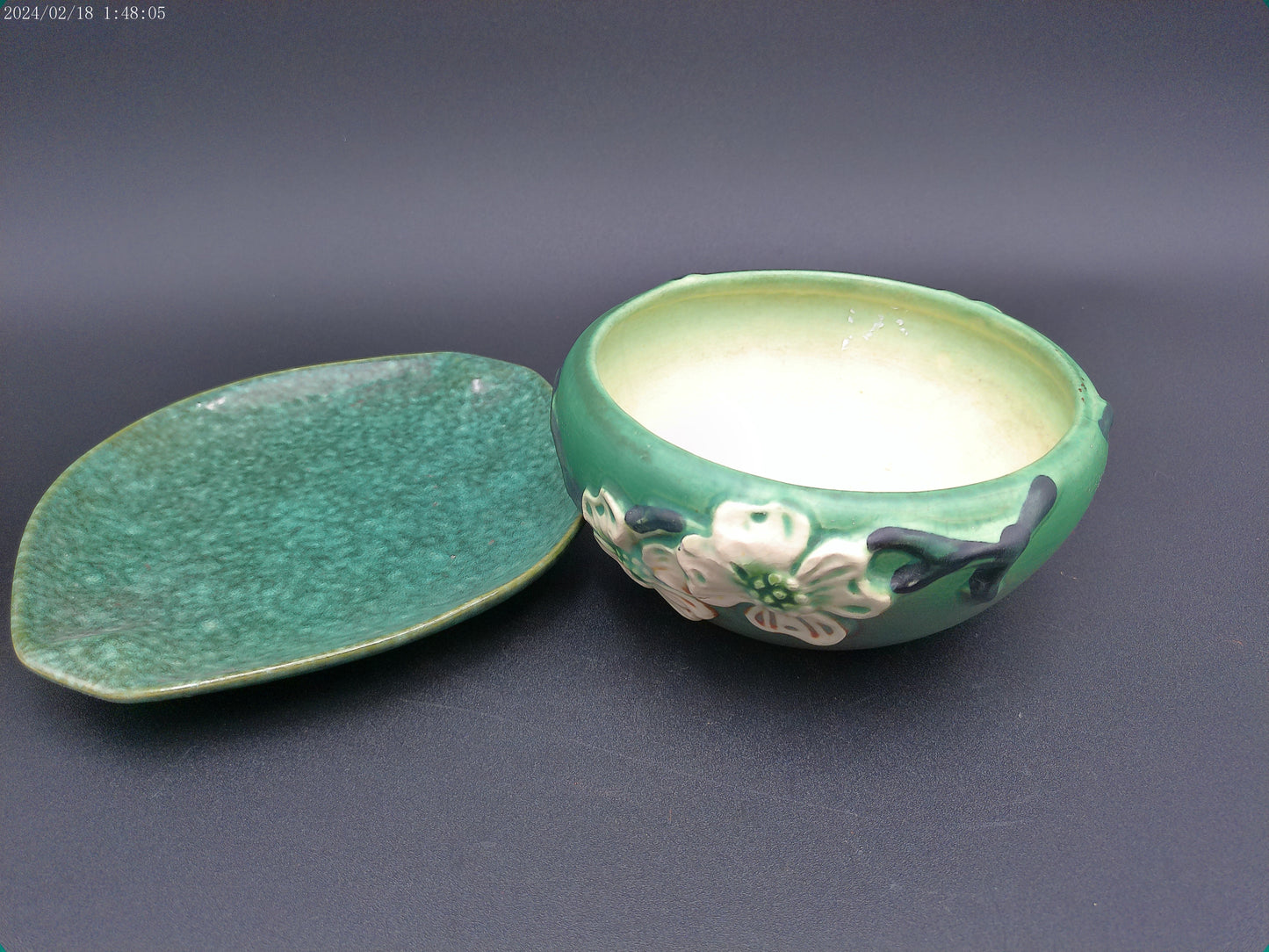 Roseville pottery bowl and plate Vintage