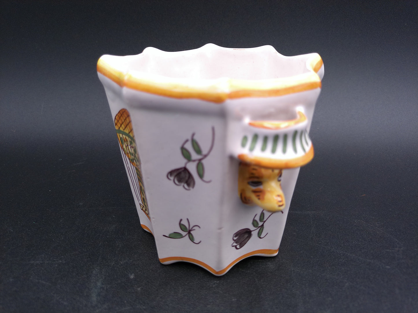 Bowl Small from France Made in Moustier, France. XVIIIth century Hot Air Balloon picture