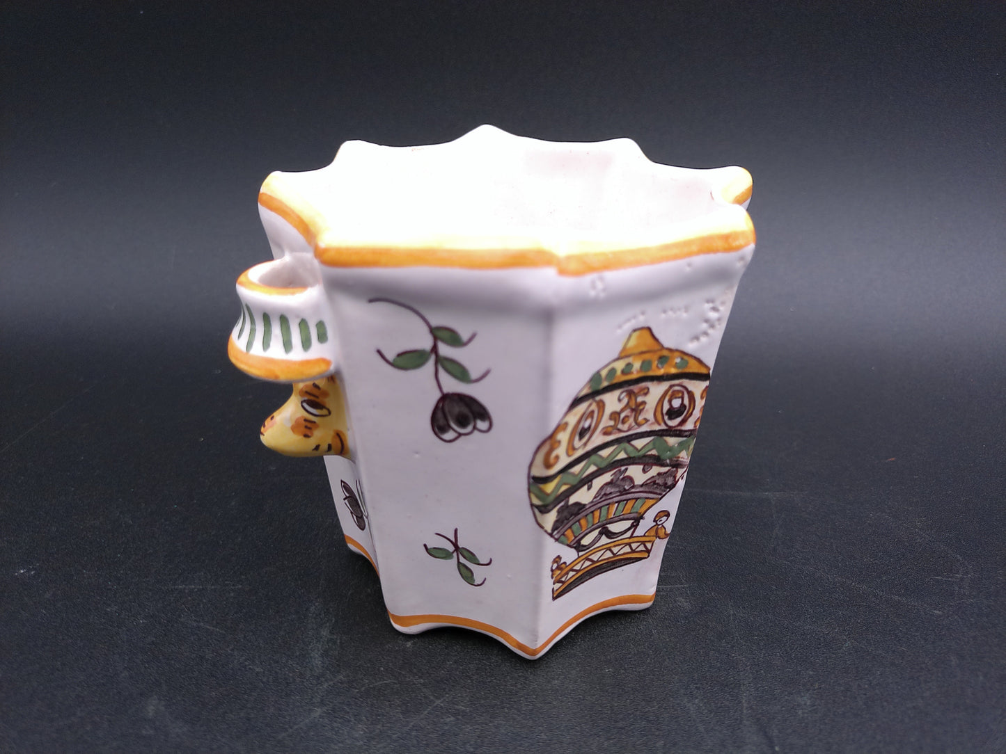 Bowl Small from France Made in Moustier, France. XVIIIth century Hot Air Balloon picture