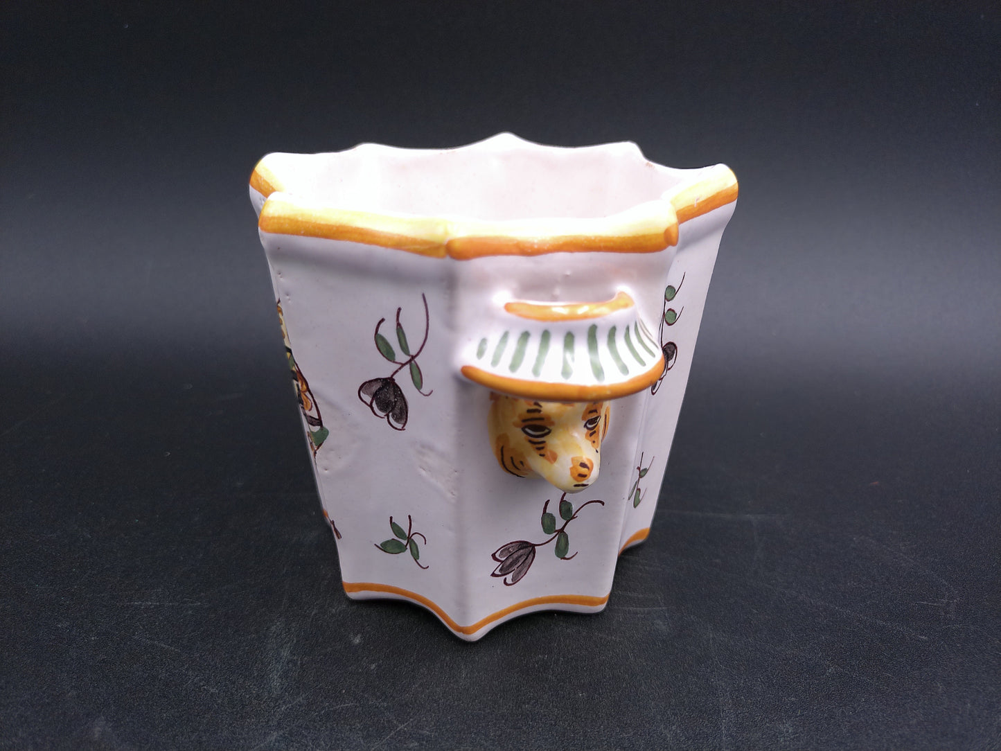 Bowl Small from France Made in Moustier, France. XVIIIth century Hot Air Balloon picture