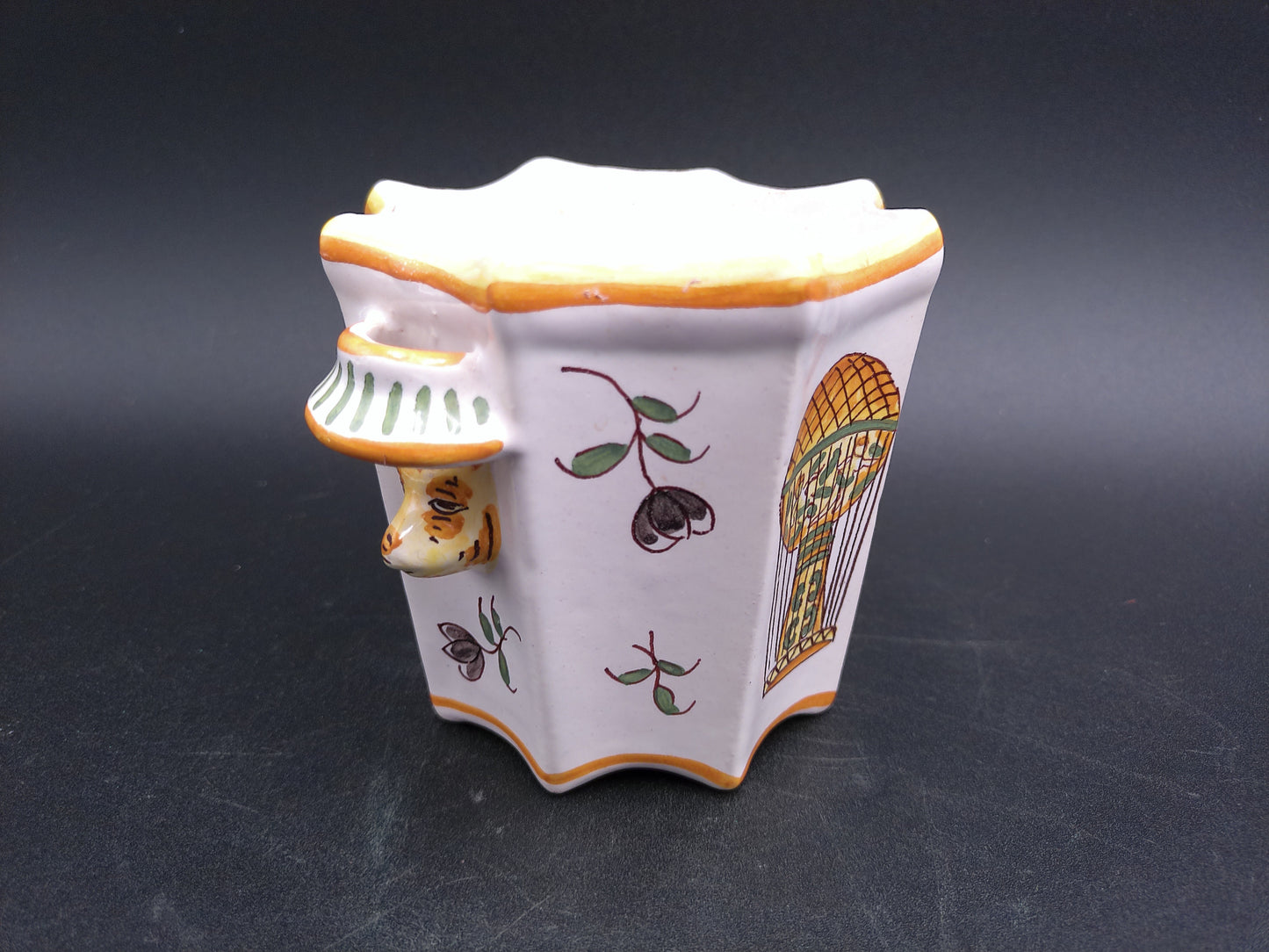 Bowl Small from France Made in Moustier, France. XVIIIth century Hot Air Balloon picture