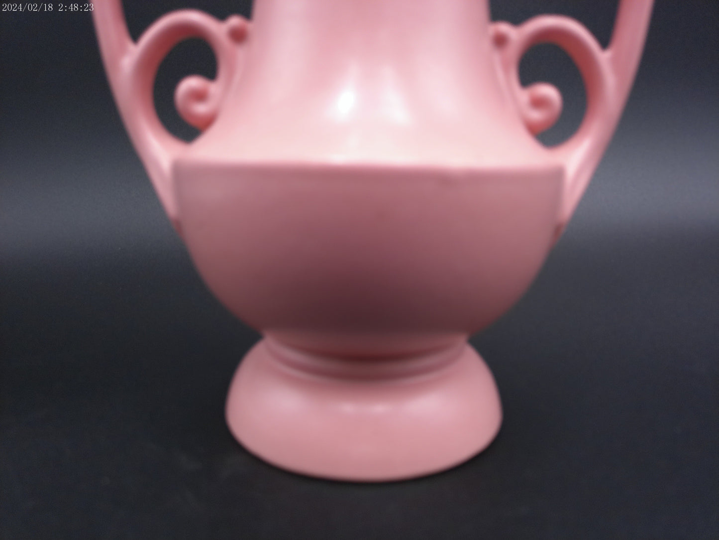Abingdon USA Pottery Pink Two Handled Barre Vase