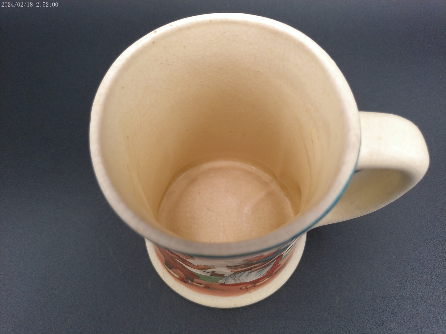 Roseville Dutch Creamware Mug with a Young Couple by the Shore