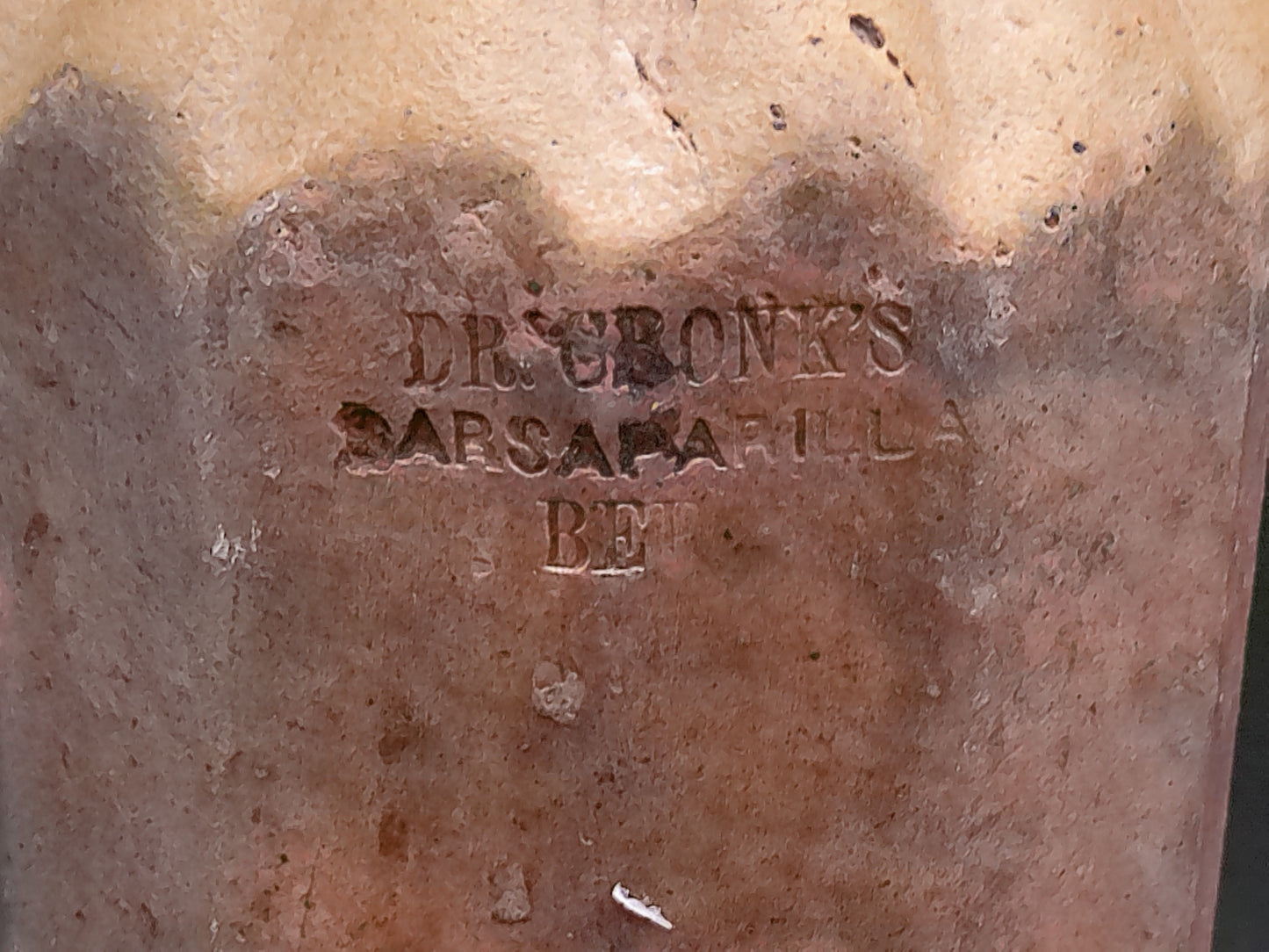 Rare Dr. Cronks 1800’s Stoneware unique Beer Bottle