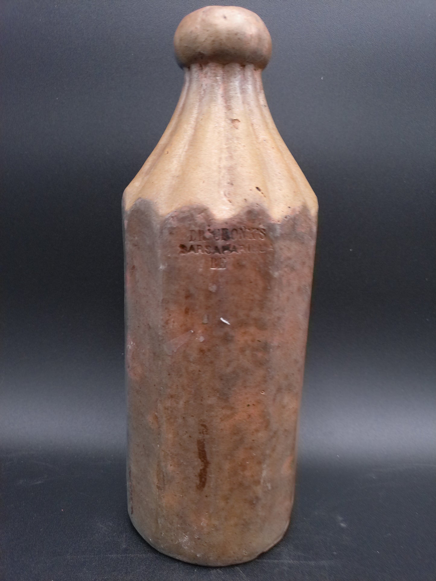 Rare Dr. Cronks 1800’s Stoneware unique Beer Bottle